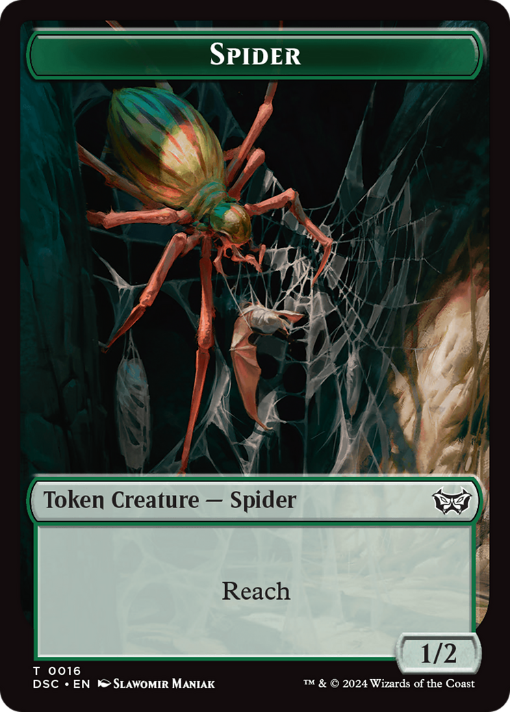 Insect (0012) // Spider Double-Sided Token [Duskmourn: House of Horror Commander Tokens] | Fandemonia Ltd