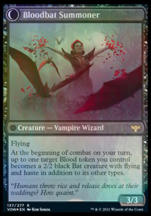 Voldaren Bloodcaster // Bloodbat Summoner [Innistrad: Crimson Vow Prerelease Promos] | Fandemonia Ltd