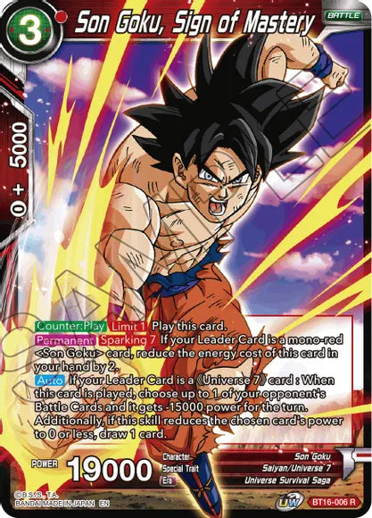 Son Goku, Sign of Mastery (BT16-006) [Realm of the Gods] | Fandemonia Ltd