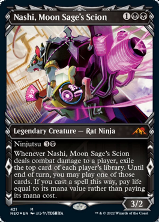 Nashi, Moon Sage's Scion (Showcase) (Foil Etched) [Kamigawa: Neon Dynasty] | Fandemonia Ltd