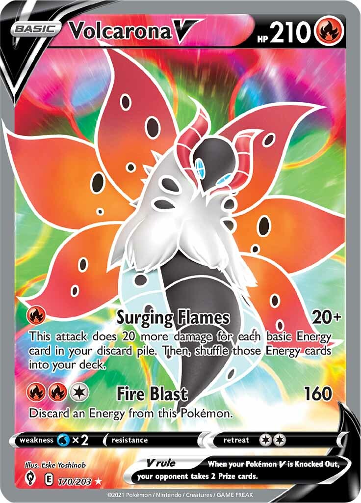 Volcarona V (170/203) [Sword & Shield: Evolving Skies] | Fandemonia Ltd