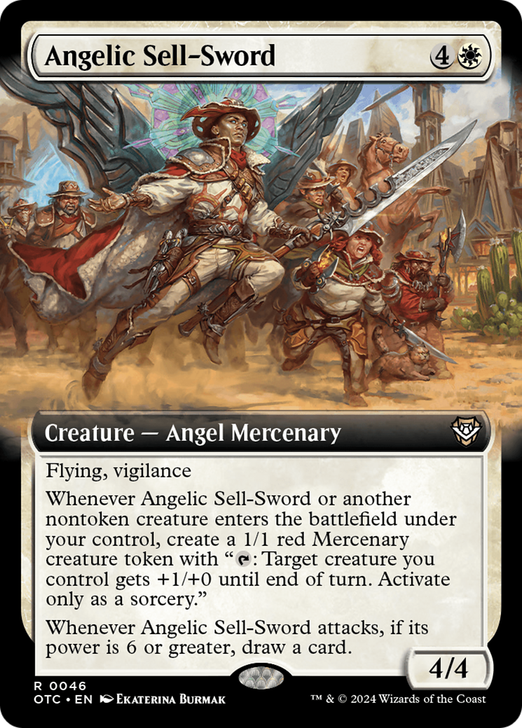 Angelic Sell-Sword (Extended Art) [Outlaws of Thunder Junction Commander] | Fandemonia Ltd