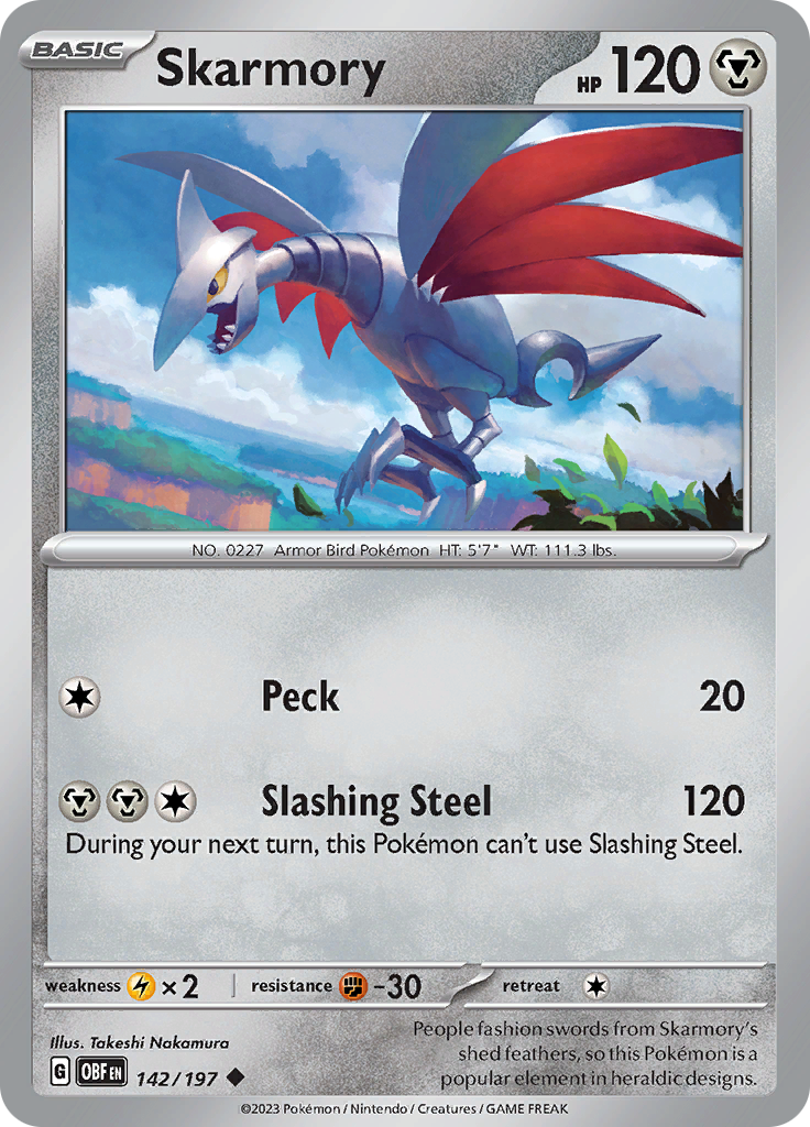 Skarmory (142/197) [Scarlet & Violet: Obsidian Flames] | Fandemonia Ltd