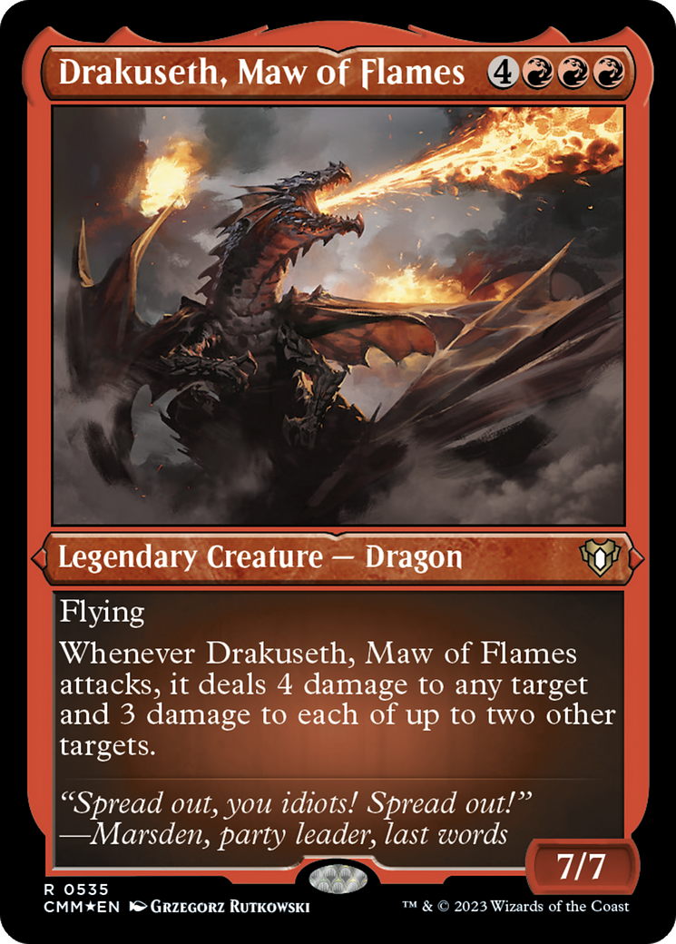 Drakuseth, Maw of Flames (Foil Etched) [Commander Masters] | Fandemonia Ltd