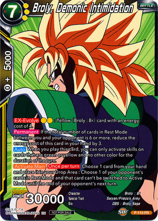 Broly, Demonic Intimidation (Broly Pack Vol. 3) (P-110) [Promotion Cards] | Fandemonia Ltd