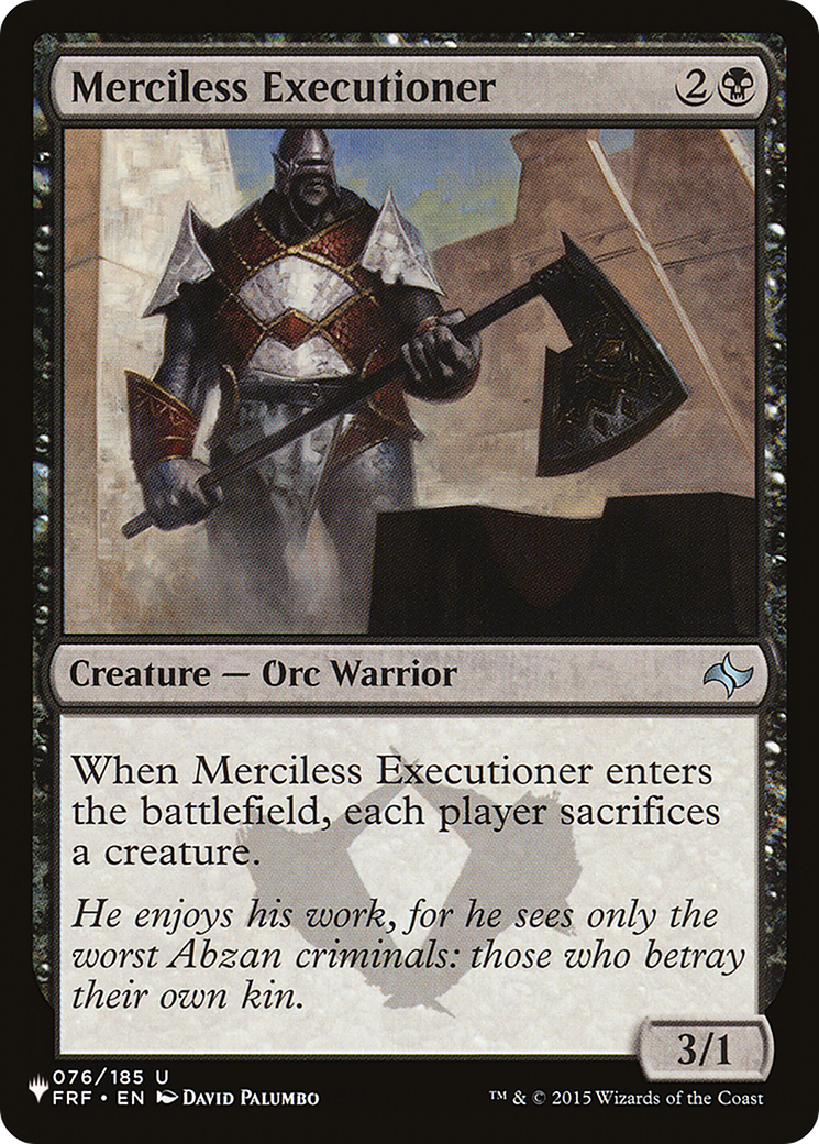 Merciless Executioner [The List Reprints] | Fandemonia Ltd