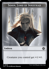 Emblem - Sorin, Lord of Innistrad // Vampire (0004) Double-Sided Token [The Lost Caverns of Ixalan Commander Tokens] | Fandemonia Ltd