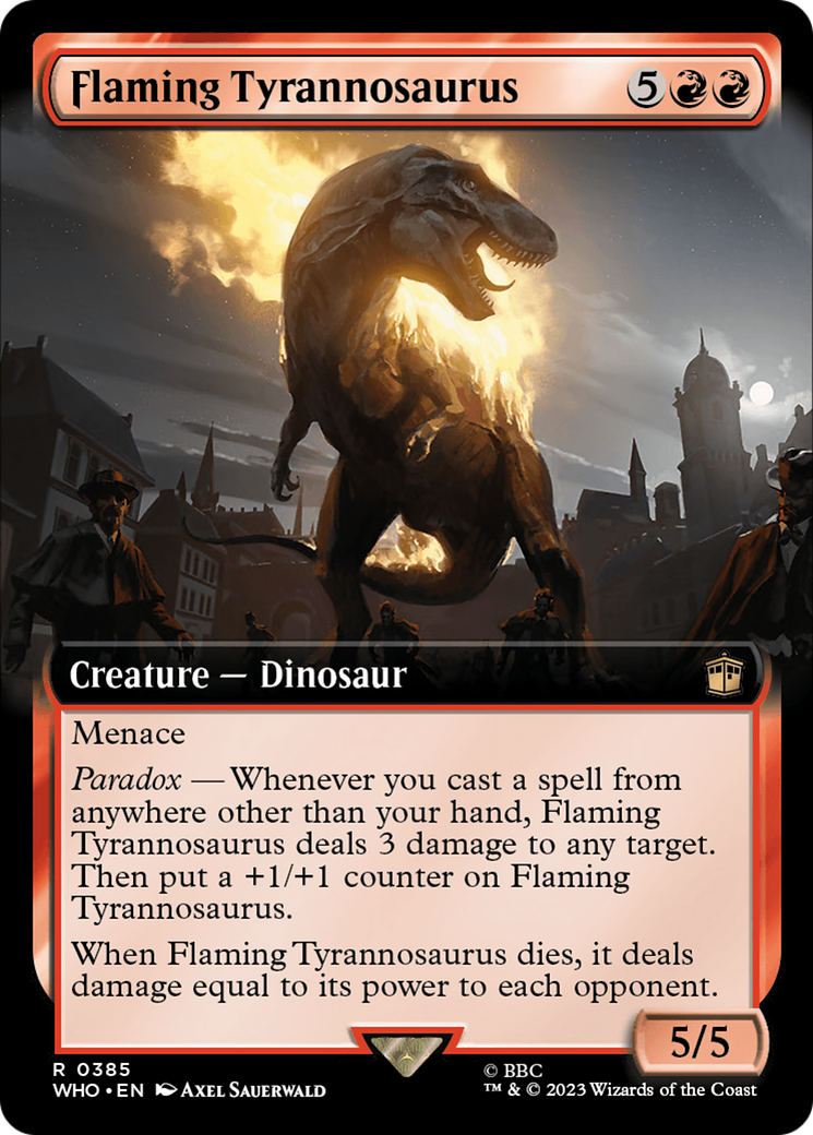 Flaming Tyrannosaurus (Extended Art) [Doctor Who] | Fandemonia Ltd