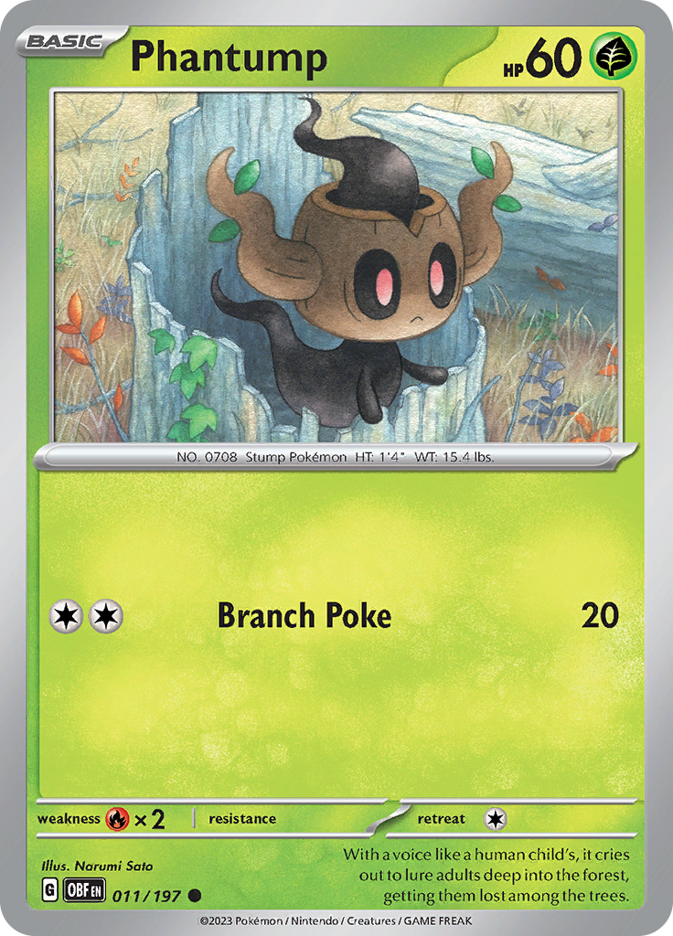 Phantump (011/197) [Scarlet & Violet: Obsidian Flames] | Fandemonia Ltd