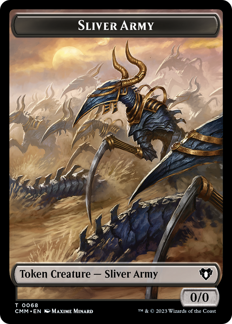 Sliver Army // Sliver Double-Sided Token [Commander Masters Tokens] | Fandemonia Ltd