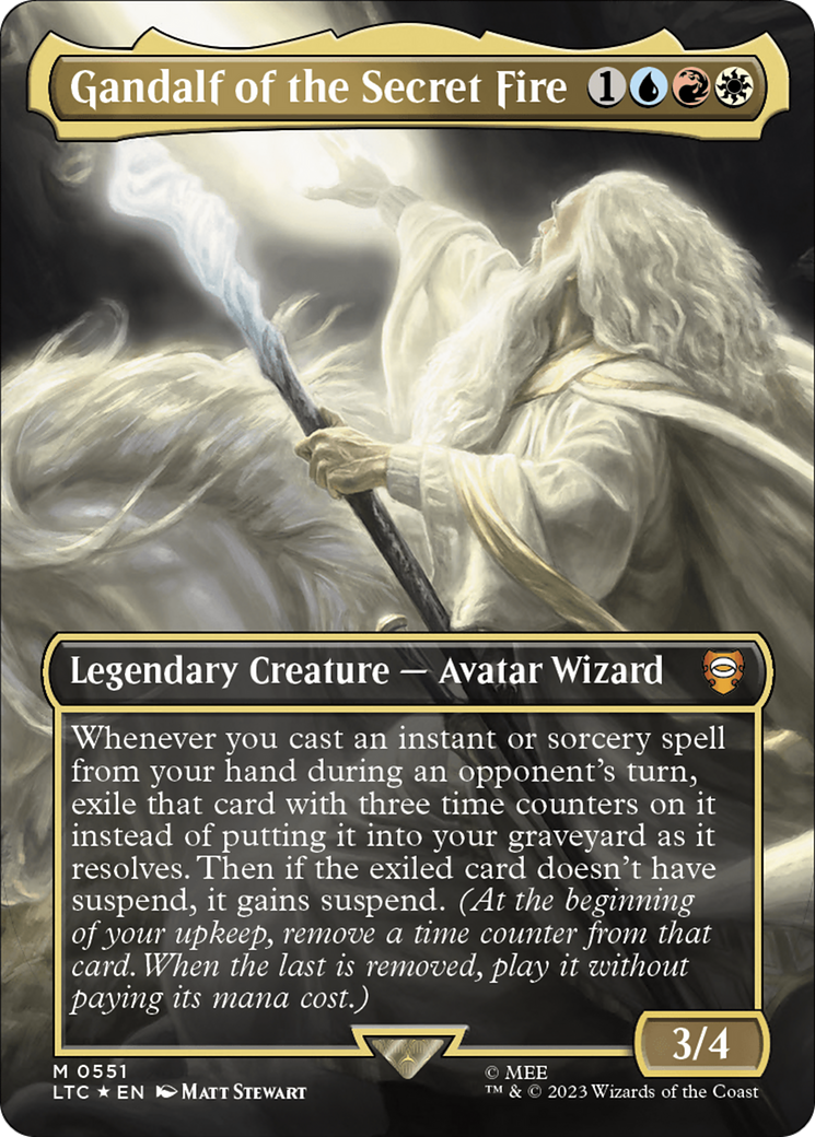 Gandalf of the Secret Fire (Borderless) (Surge Foil) [The Lord of the Rings: Tales of Middle-Earth Commander] | Fandemonia Ltd