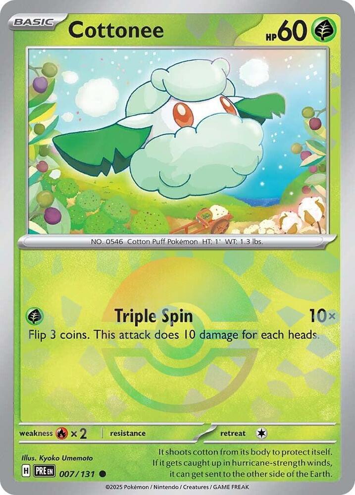 Cottonee (007/131) (Poke Ball Pattern) [Scarlet & Violet: Prismatic Evolutions] | Fandemonia Ltd