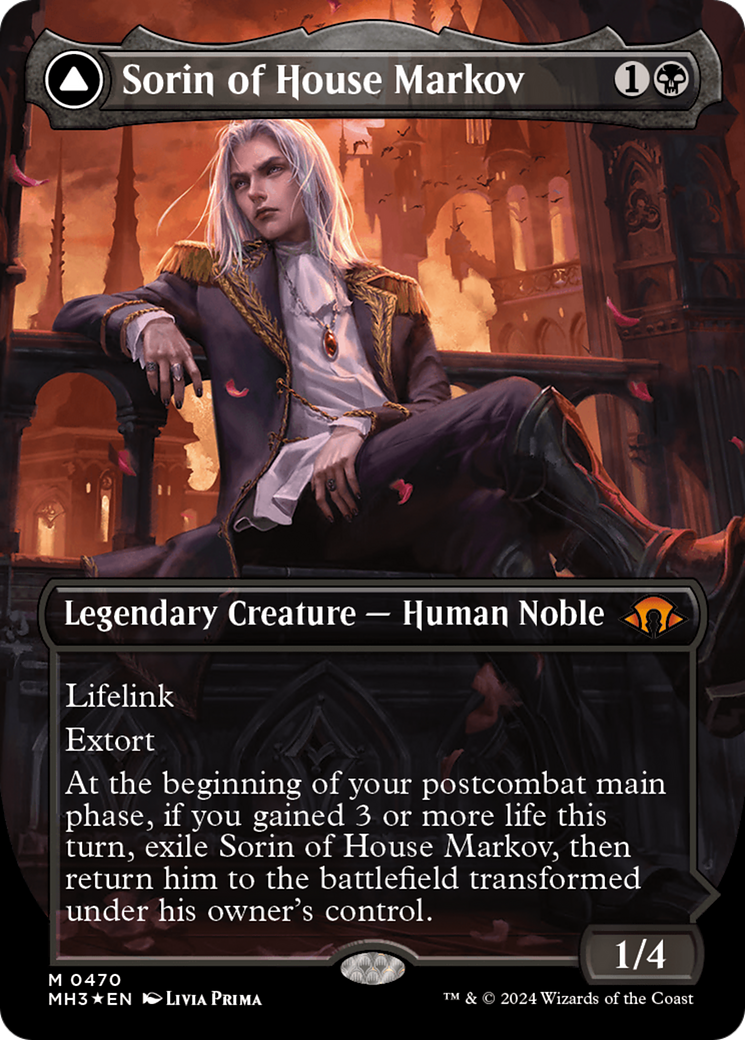 Sorin of House Markov // Sorin, Ravenous Neonate (Borderless) (Textured Foil) [Modern Horizons 3] | Fandemonia Ltd