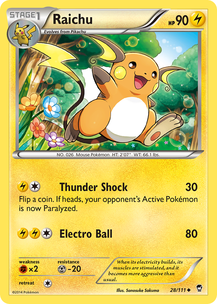 Raichu (28/111) [XY: Furious Fists] | Fandemonia Ltd