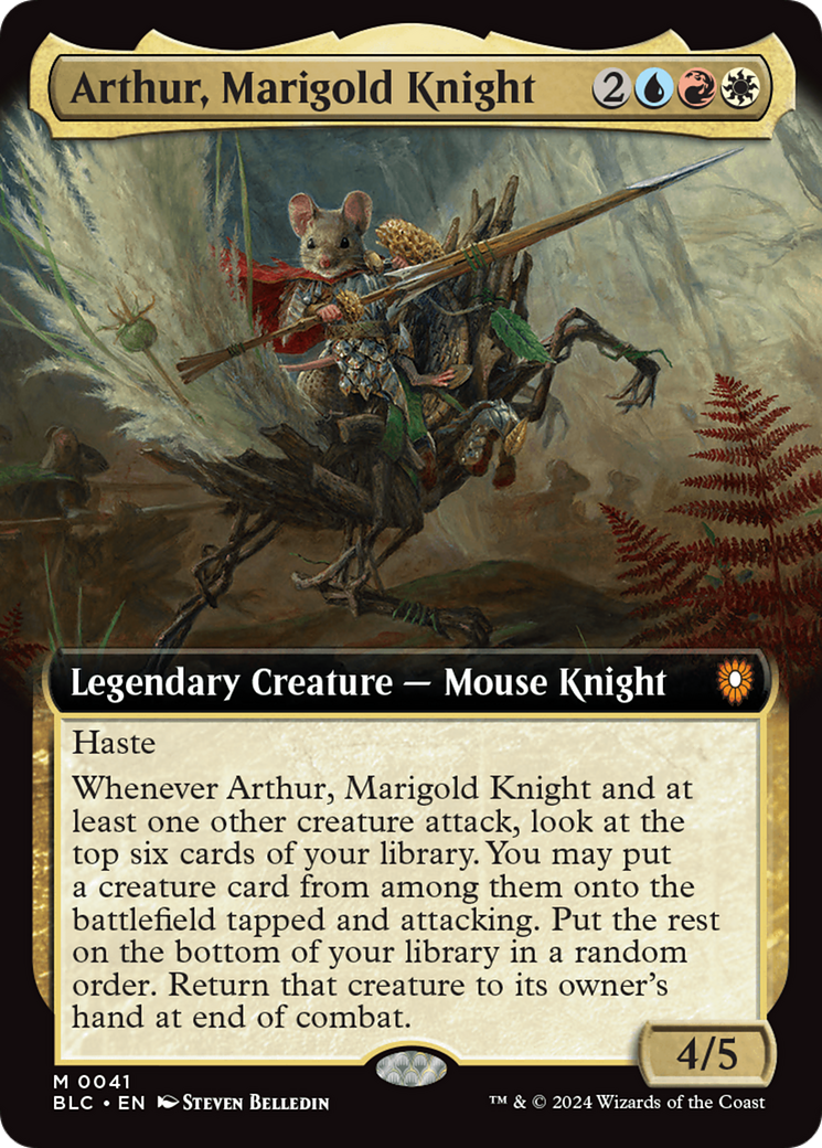 Arthur, Marigold Knight (Extended Art) [Bloomburrow Commander] | Fandemonia Ltd