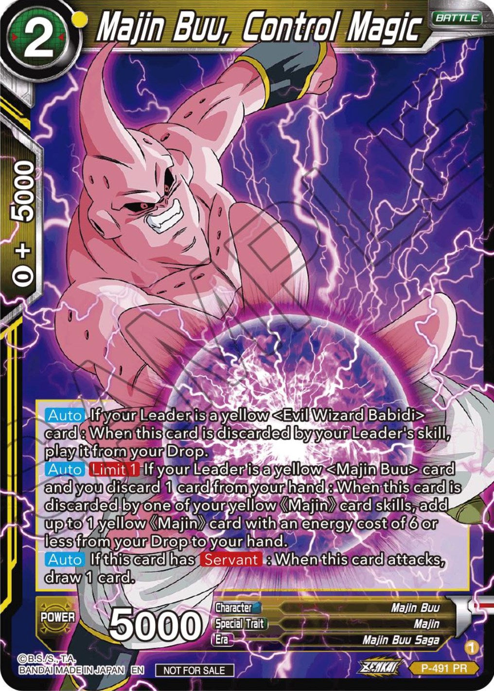 Majin Buu, Control Magic (Zenkai Series Tournament Pack Vol.3) (P-491) [Tournament Promotion Cards] | Fandemonia Ltd