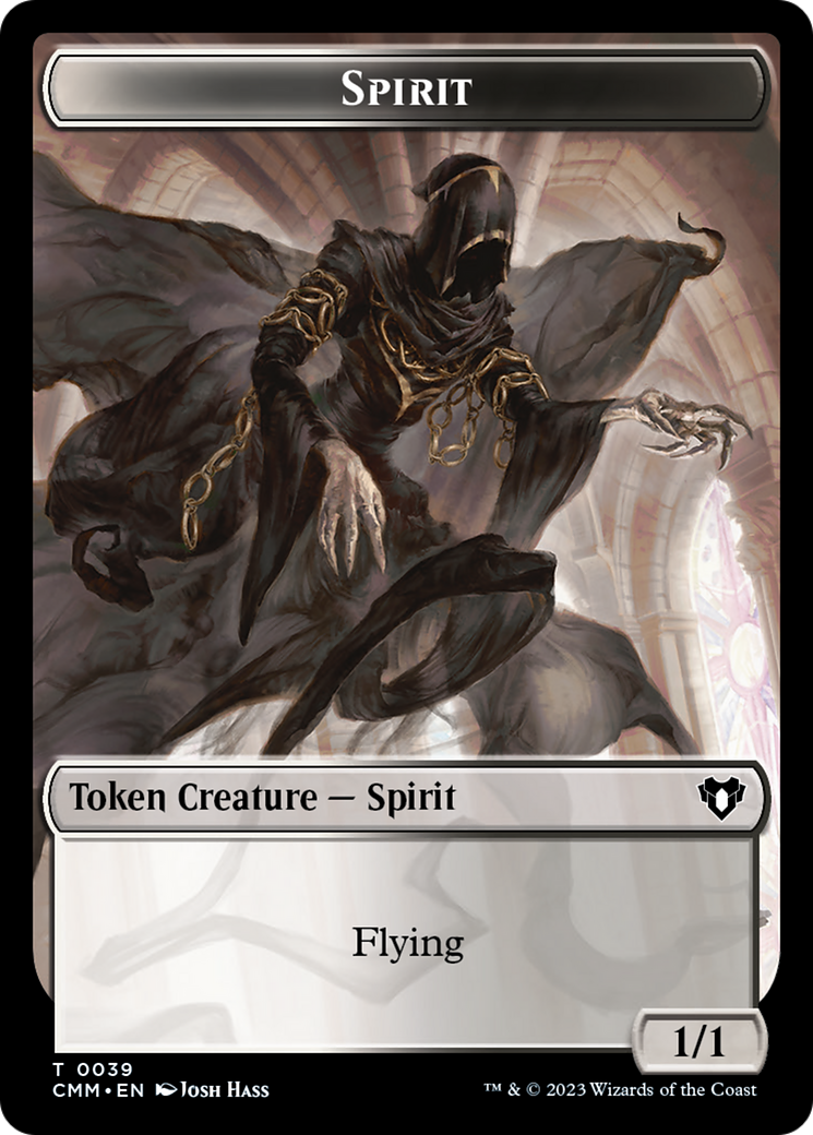 Spirit (0039) // Zombie (0013) Double-Sided Token [Commander Masters Tokens] | Fandemonia Ltd