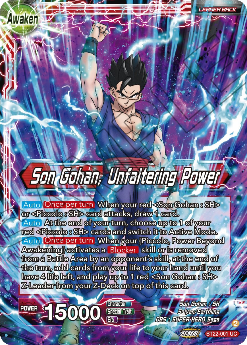 Son Gohan // Son Gohan, Unfaltering Power (BT22-001) [Critical Blow] | Fandemonia Ltd