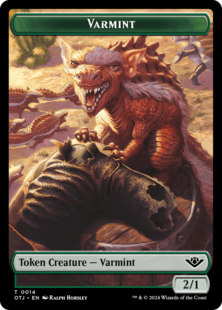 Mercenary // Varmint Double-Sided Token [Outlaws of Thunder Junction Tokens] | Fandemonia Ltd