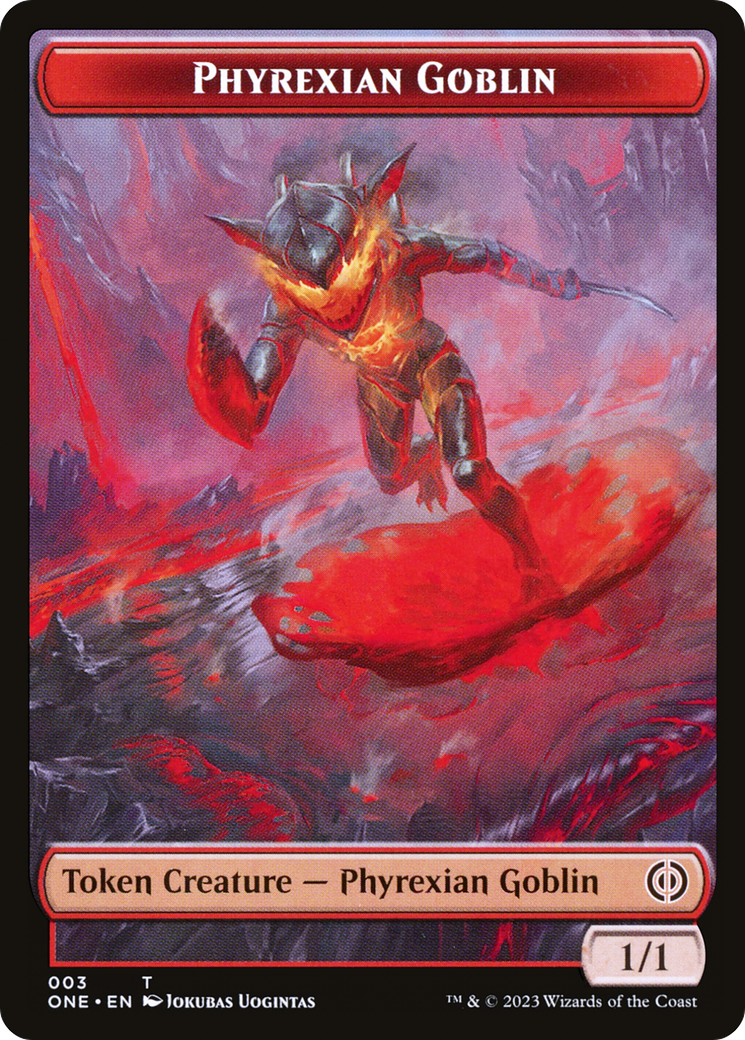 Phyrexian Goblin // Cat Double-Sided Token [Phyrexia: All Will Be One Tokens] | Fandemonia Ltd