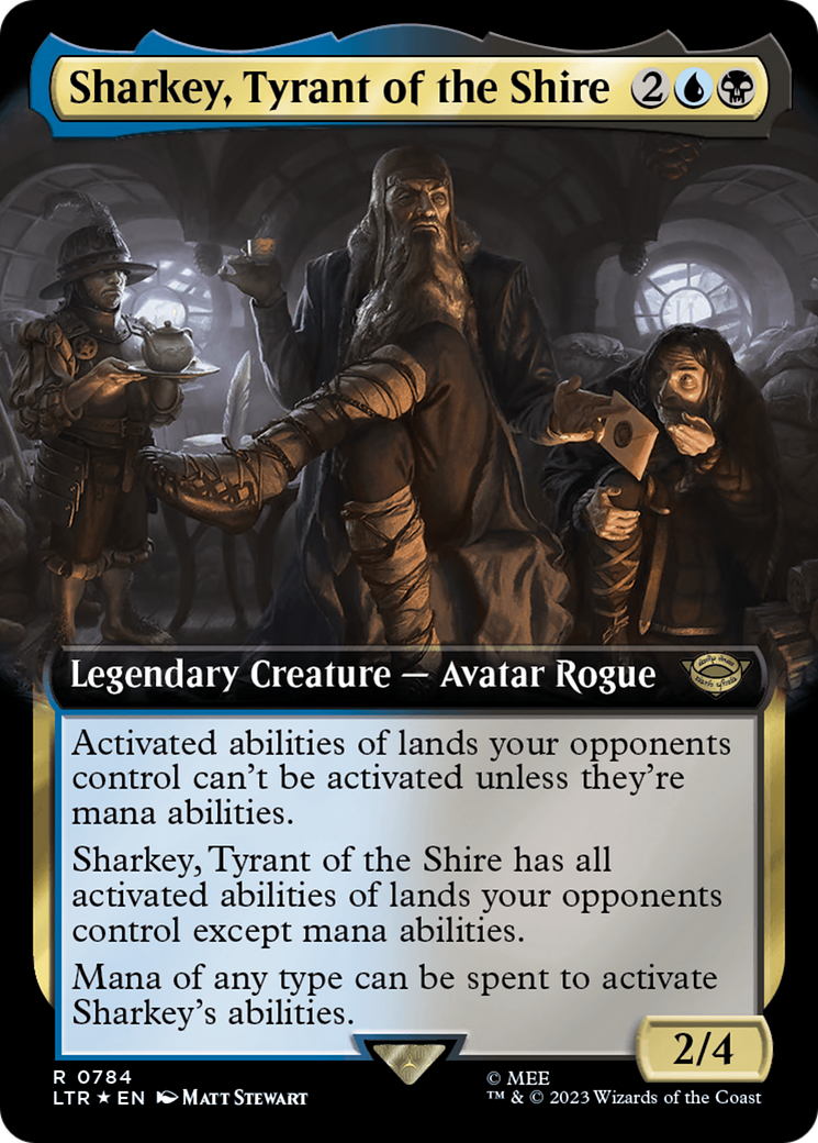 Sharkey, Tyrant of the Shire (Extended Art) (Surge Foil) [The Lord of the Rings: Tales of Middle-Earth] | Fandemonia Ltd