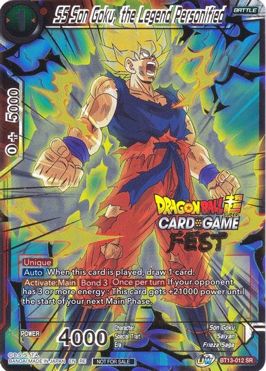 SS Son Goku, the Legend Personified (Card Game Fest 2022) (BT13-012) [Tournament Promotion Cards] | Fandemonia Ltd