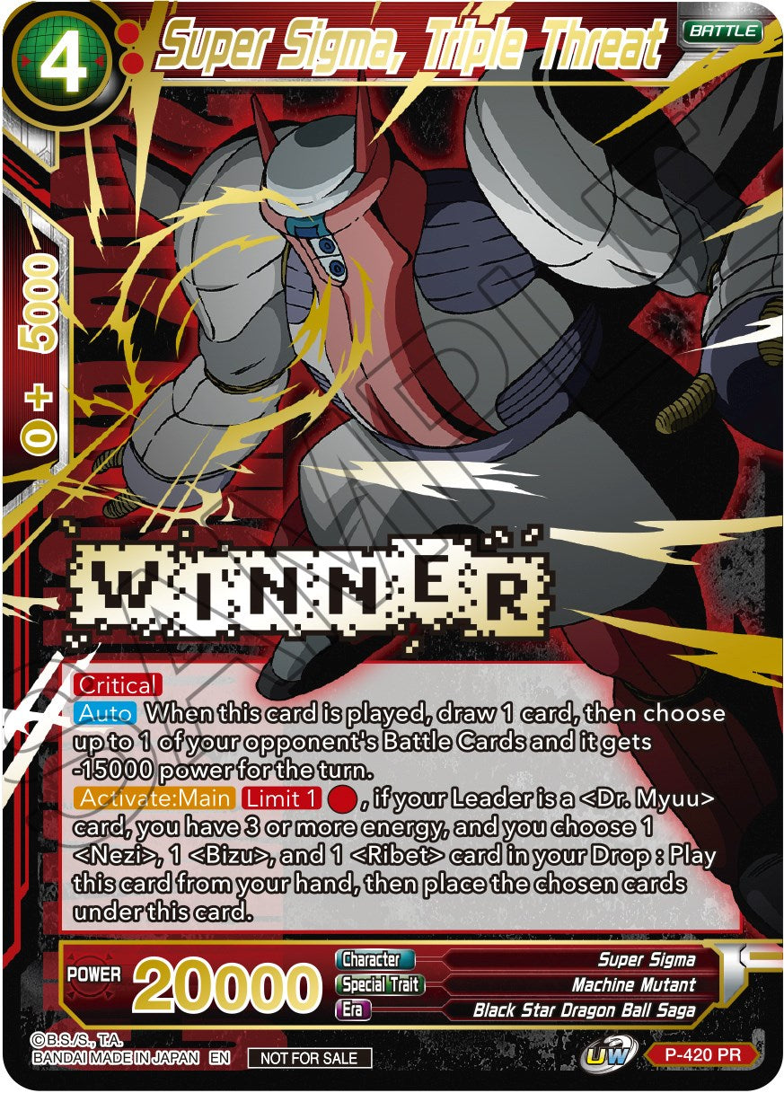 Super Sigma, Triple Threat (Championship Pack 2022 Vol.2) (Winner Gold Stamped) (P-420) [Promotion Cards] | Fandemonia Ltd