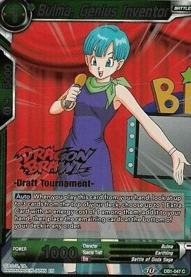 Bulma, Genius Inventor (Dragon Brawl Draft Tournament Gold Stamped) (DB1-047) [Promotion Cards] | Fandemonia Ltd