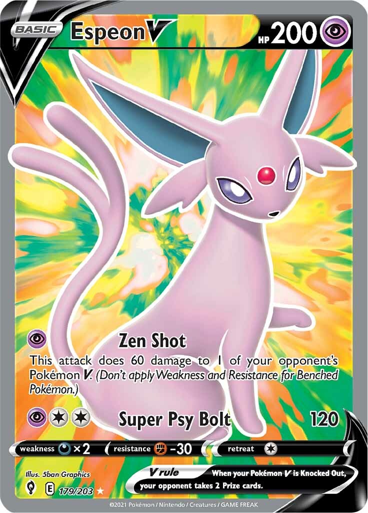 Espeon V (179/203) [Sword & Shield: Evolving Skies] | Fandemonia Ltd