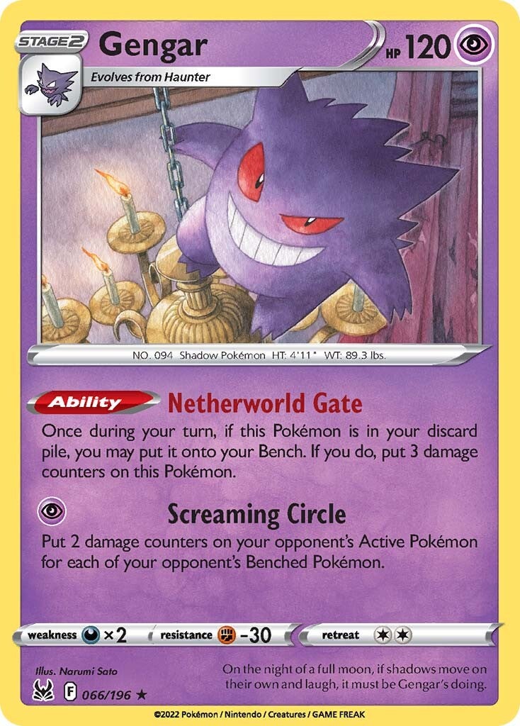 Gengar (066/196) [Sword & Shield: Lost Origin] | Fandemonia Ltd