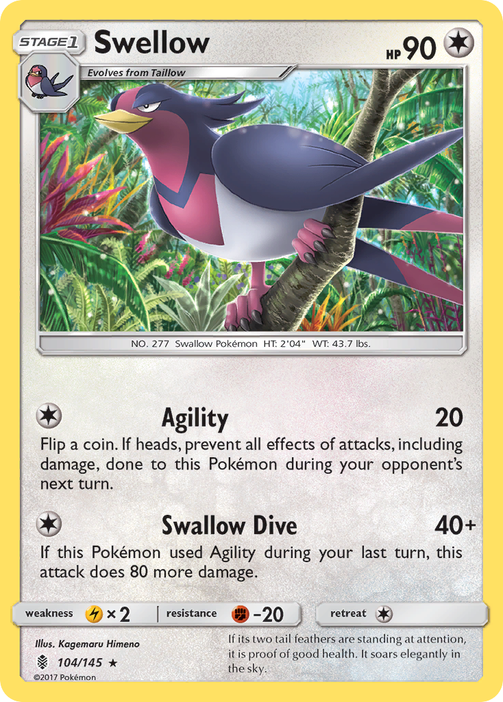 Swellow (104/145) [Sun & Moon: Guardians Rising] | Fandemonia Ltd