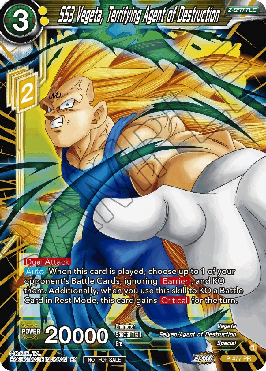 SS3 Vegeta, Terrifying Agent of Destruction (Silver Foil) (P-477) [Tournament Promotion Cards] | Fandemonia Ltd