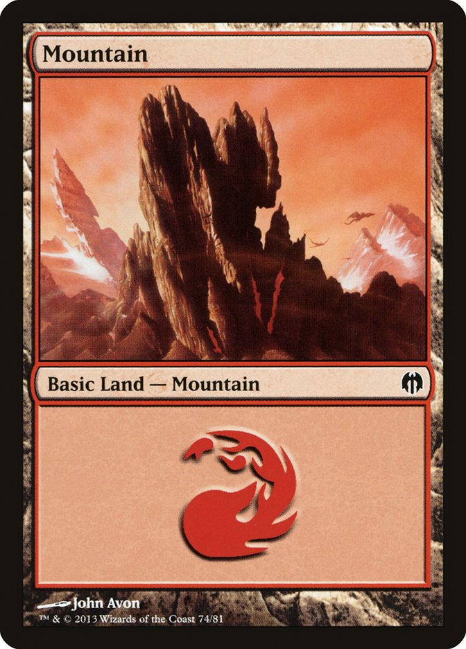 Mountain (74) [Duel Decks: Heroes vs. Monsters] | Fandemonia Ltd