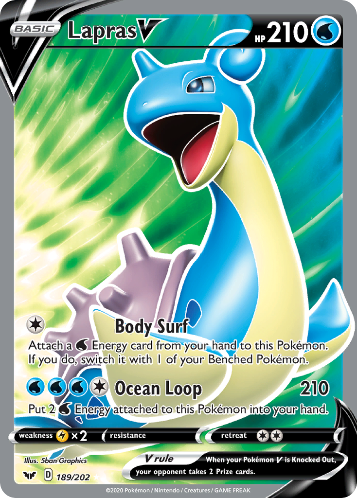 Lapras V (189/202) [Sword & Shield: Base Set] | Fandemonia Ltd