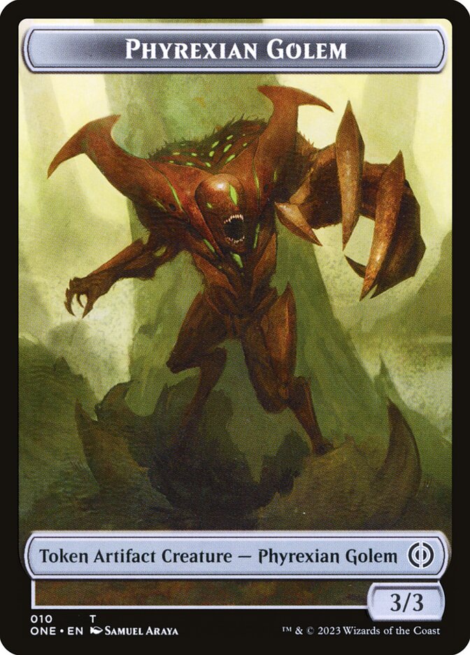 Phyrexian Goblin // Phyrexian Golem Double-Sided Token [Phyrexia: All Will Be One Tokens] | Fandemonia Ltd