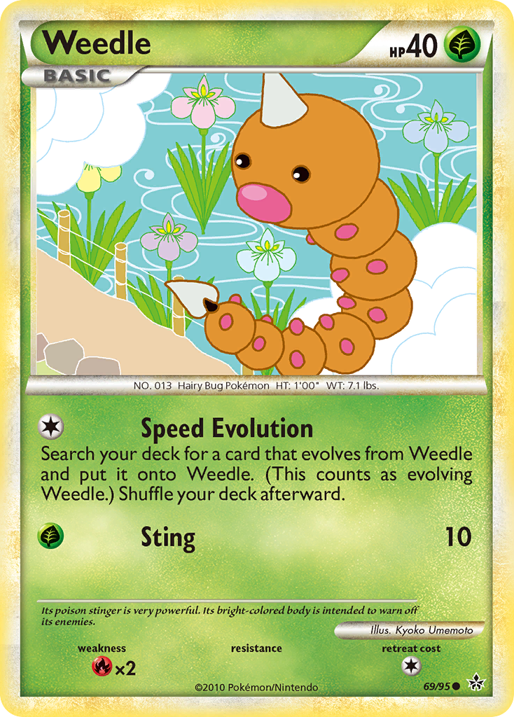 Weedle (69/95) [HeartGold & SoulSilver: Unleashed] | Fandemonia Ltd