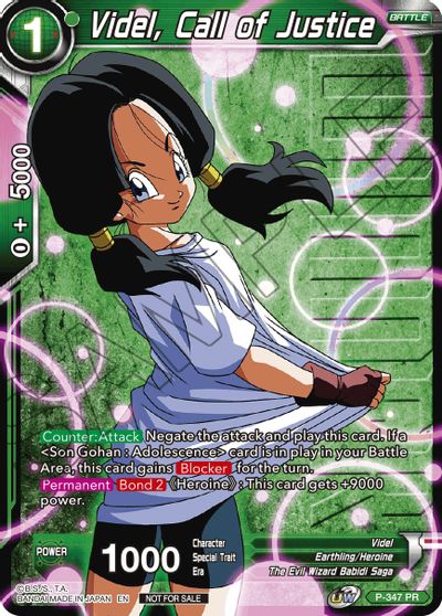 Videl, Call of Justice (Winner Stamped) (P-347) [Tournament Promotion Cards] | Fandemonia Ltd