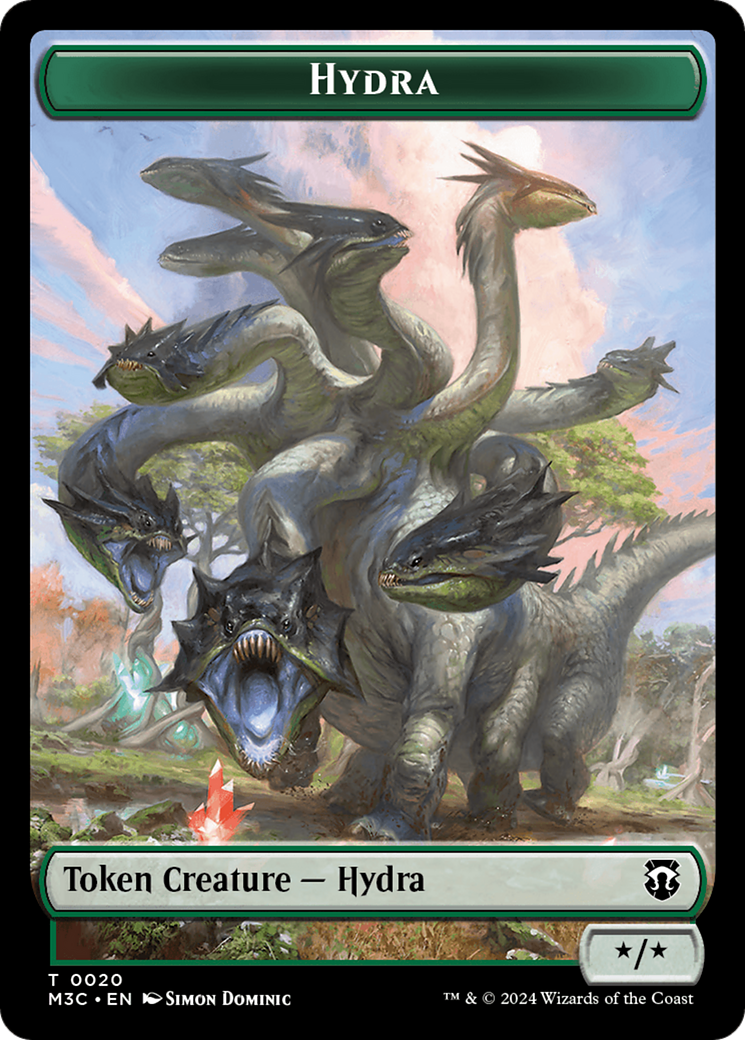 Hydra (Ripple Foil) // Boar Double-Sided Token [Modern Horizons 3 Commander Tokens] | Fandemonia Ltd