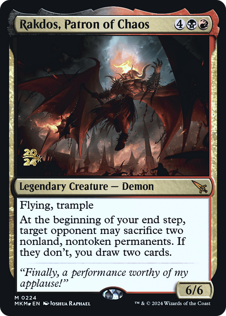 Rakdos, Patron of Chaos [Murders at Karlov Manor Prerelease Promos] | Fandemonia Ltd