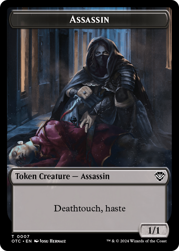 Assassin // Food Double-Sided Token [Outlaws of Thunder Junction Commander Tokens] | Fandemonia Ltd