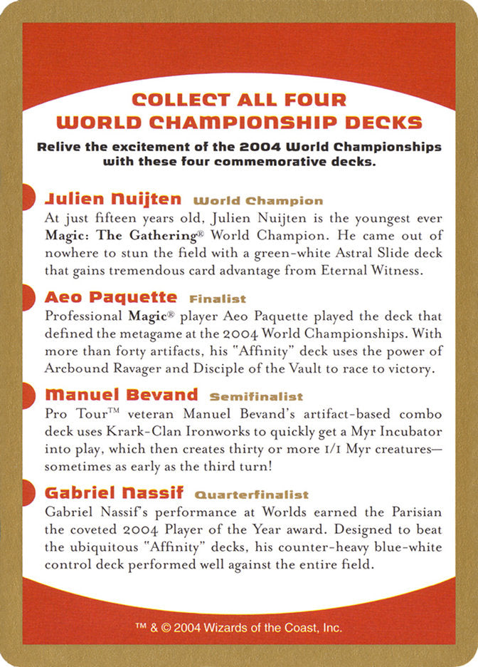 2004 World Championships Ad [World Championship Decks 2004] | Fandemonia Ltd