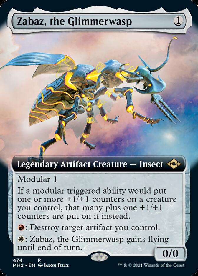 Zabaz, the Glimmerwasp (Extended Art) [Modern Horizons 2] | Fandemonia Ltd