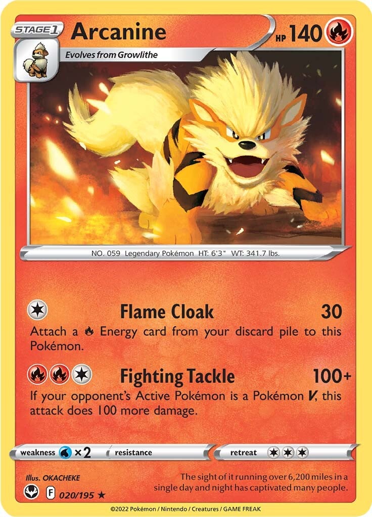 Arcanine (020/195) [Sword & Shield: Silver Tempest] | Fandemonia Ltd