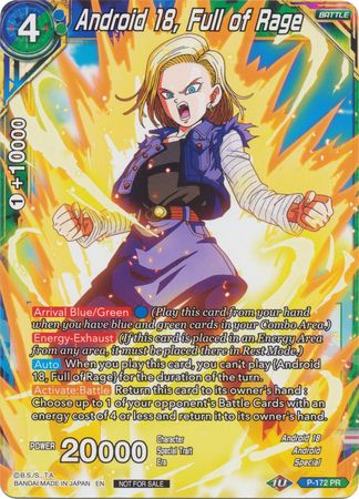 Android 18, Full of Rage (P-172) [Promotion Cards] | Fandemonia Ltd