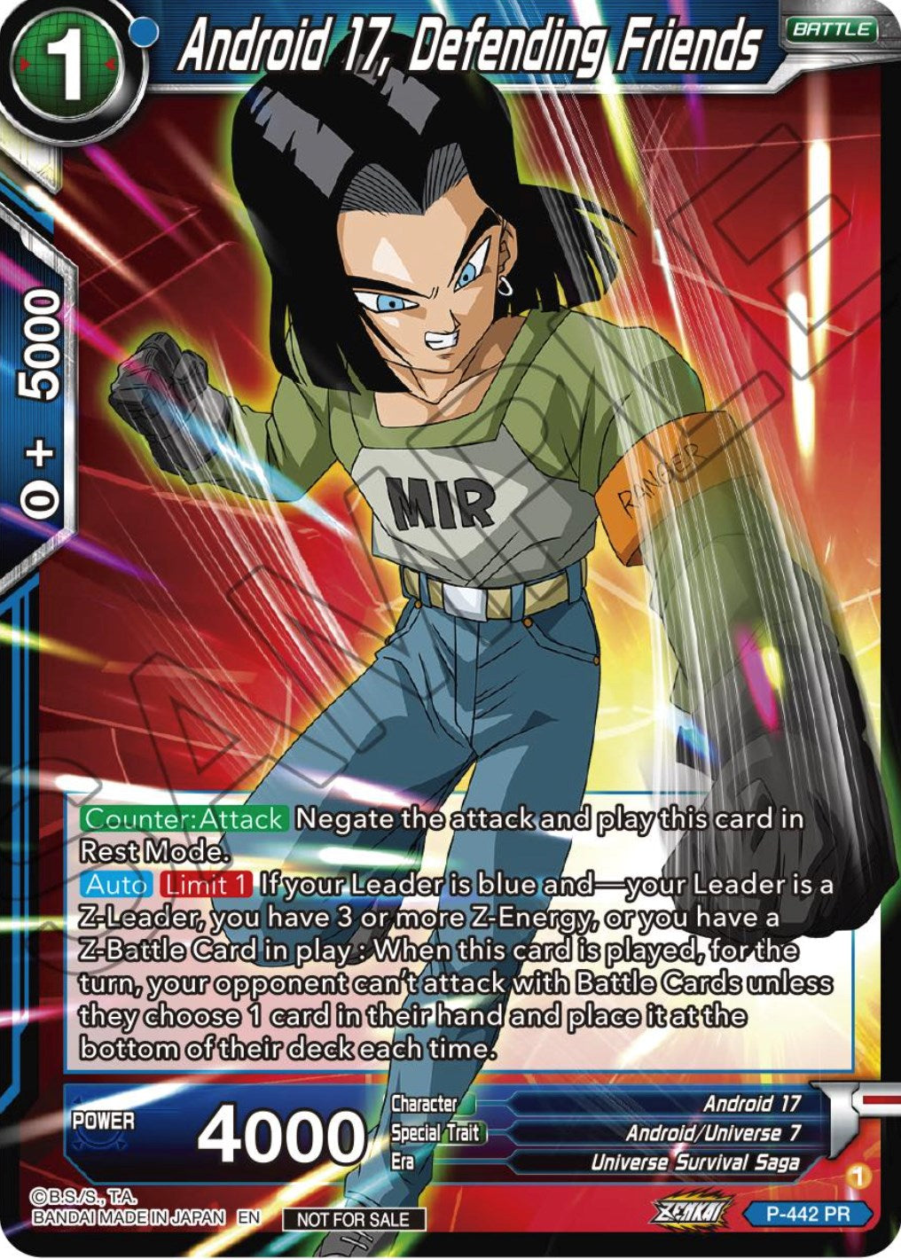 Android 17, Defending Friends (Zenkai Series Tournament Pack Vol.2) (P-442) [Tournament Promotion Cards] | Fandemonia Ltd