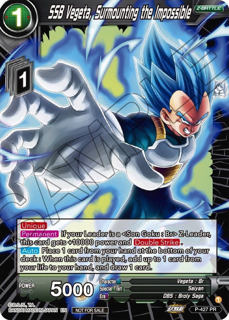 SSB Vegeta, Surmounting the Impossible (P-427) [Promotion Cards] | Fandemonia Ltd