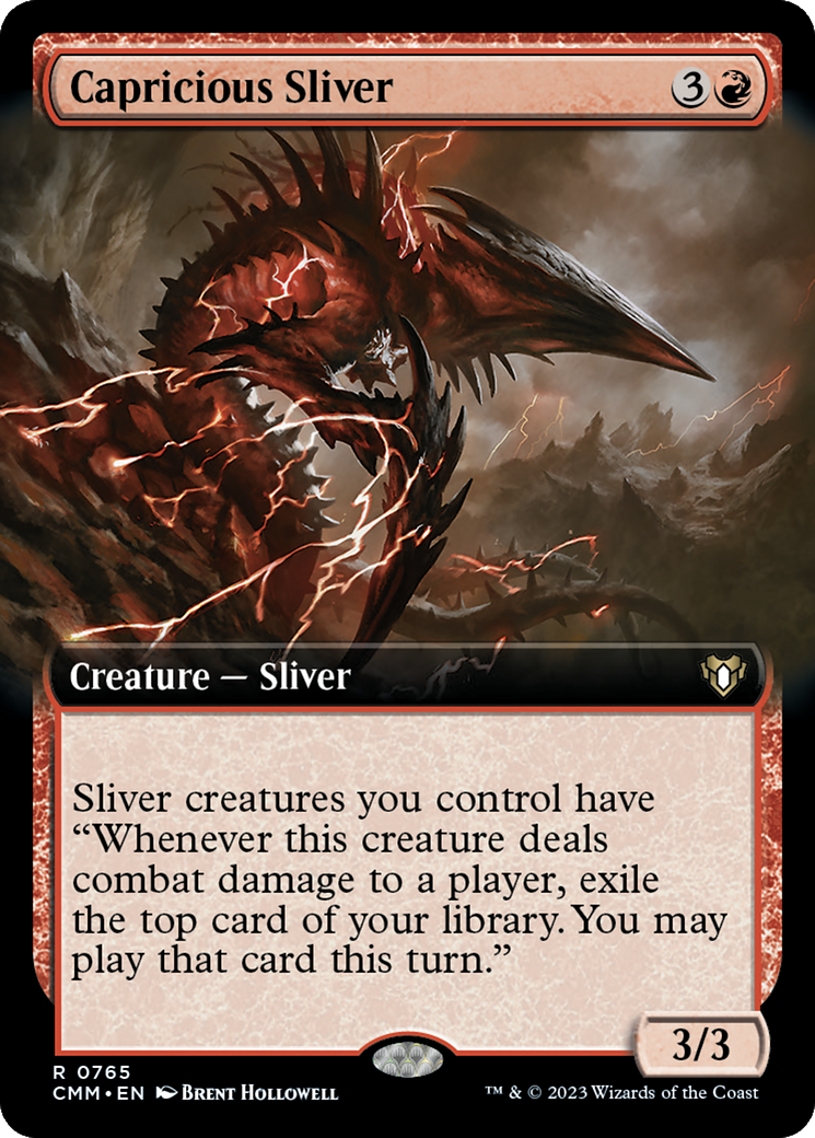 Capricious Sliver (Extended Art) [Commander Masters] | Fandemonia Ltd