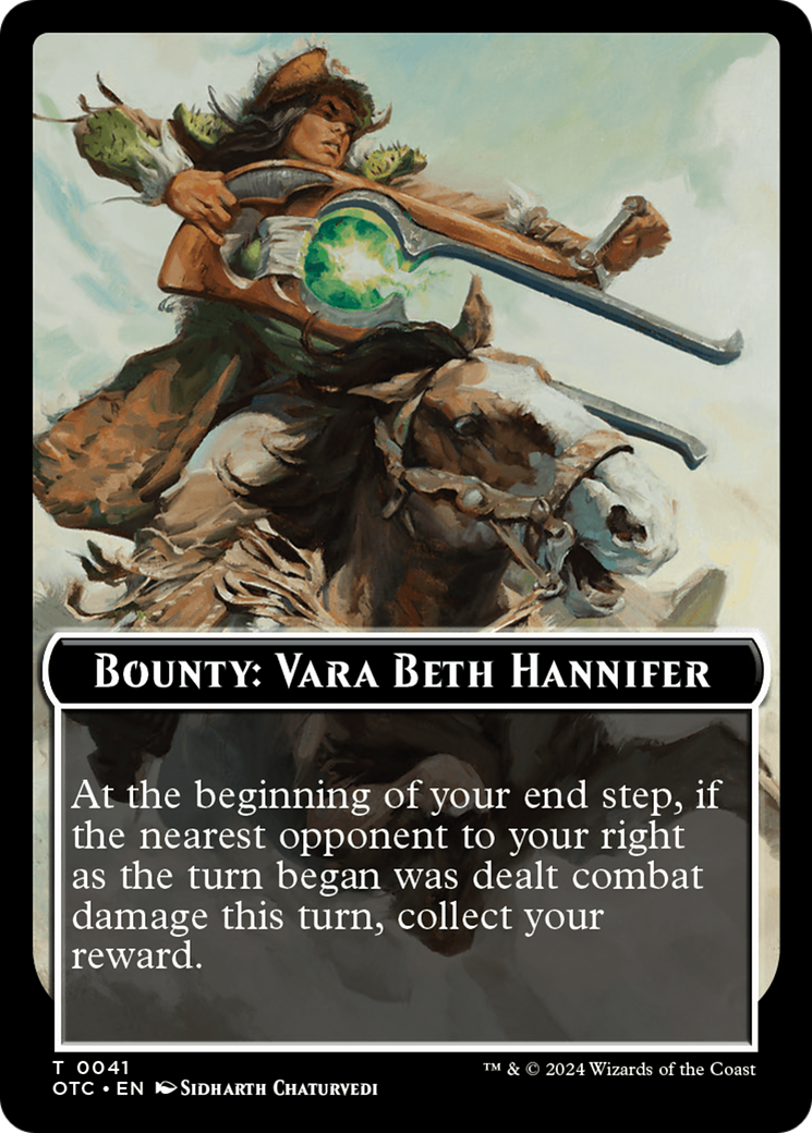 Bounty: Vara Beth Hannifer // Bounty Rules Double-Sided Token [Outlaws of Thunder Junction Commander Tokens] | Fandemonia Ltd