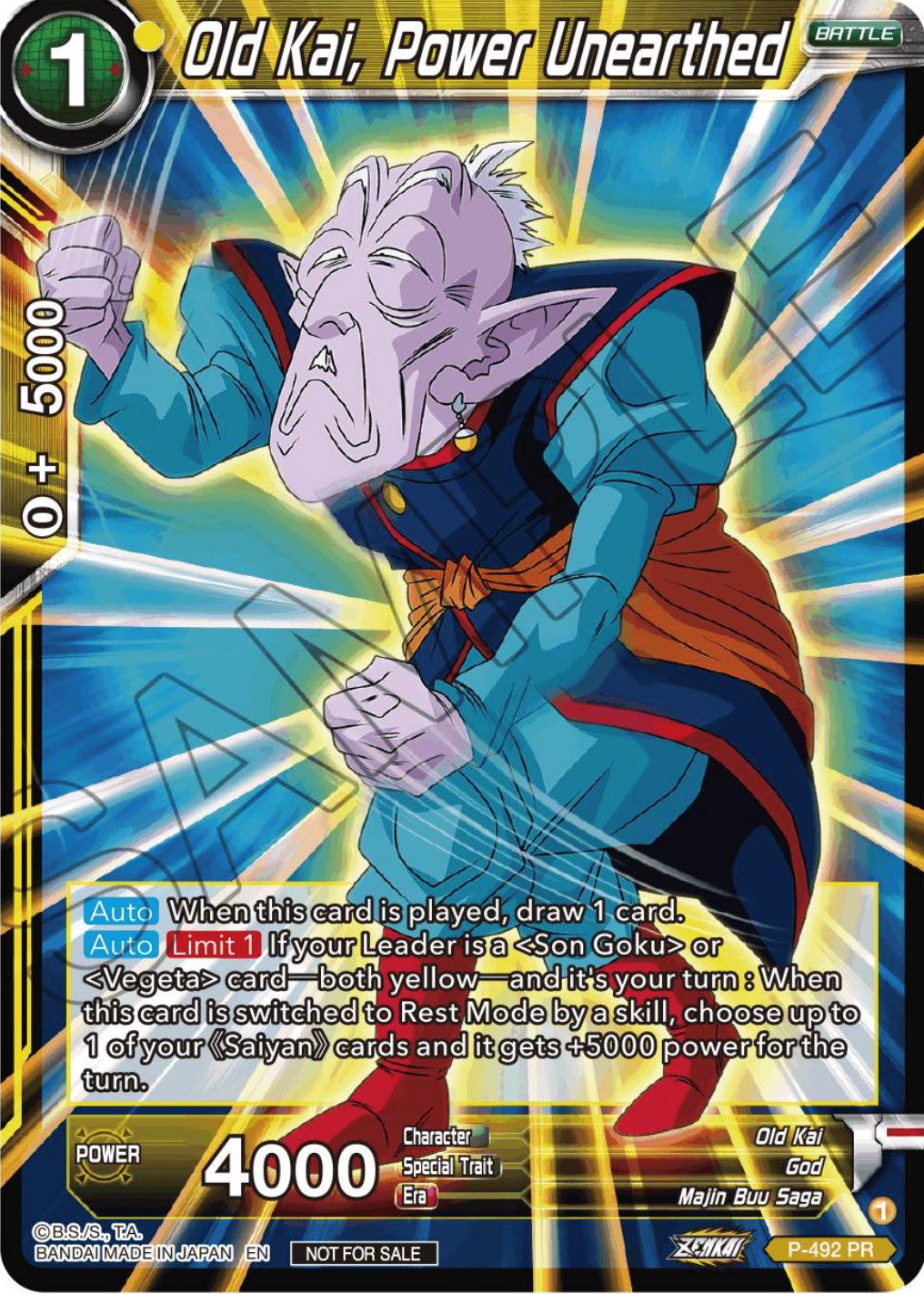 Old Kai, Power Unearthed (Zenkai Series Tournament Pack Vol.3) (P-492) [Tournament Promotion Cards] | Fandemonia Ltd