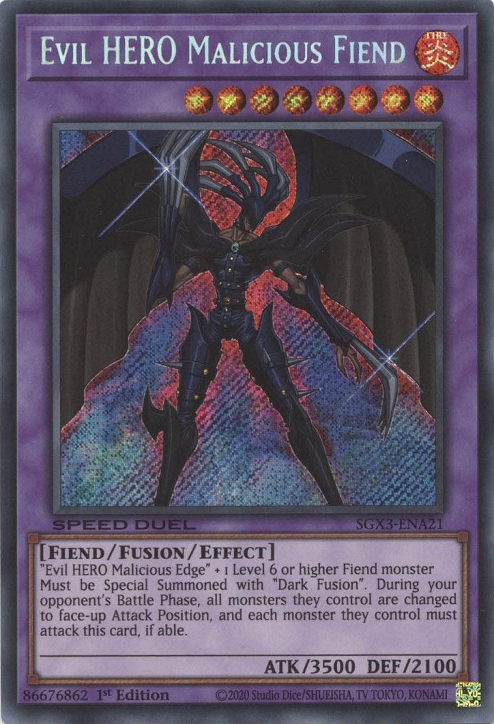 Evil HERO Malicious Fiend [SGX3-ENA21] Secret Rare | Fandemonia Ltd